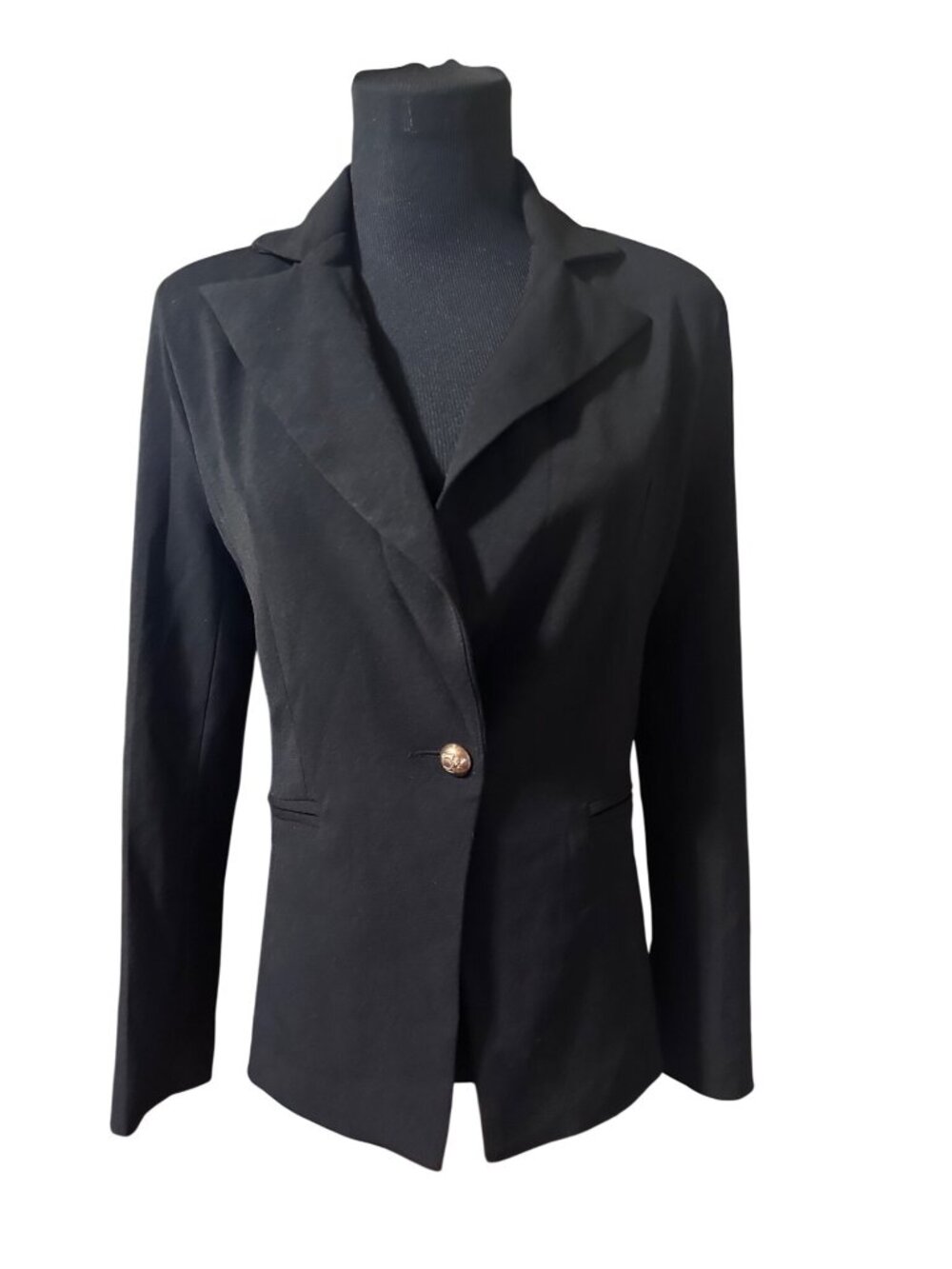 Bolo Collection black blazer with leapard print lining size S